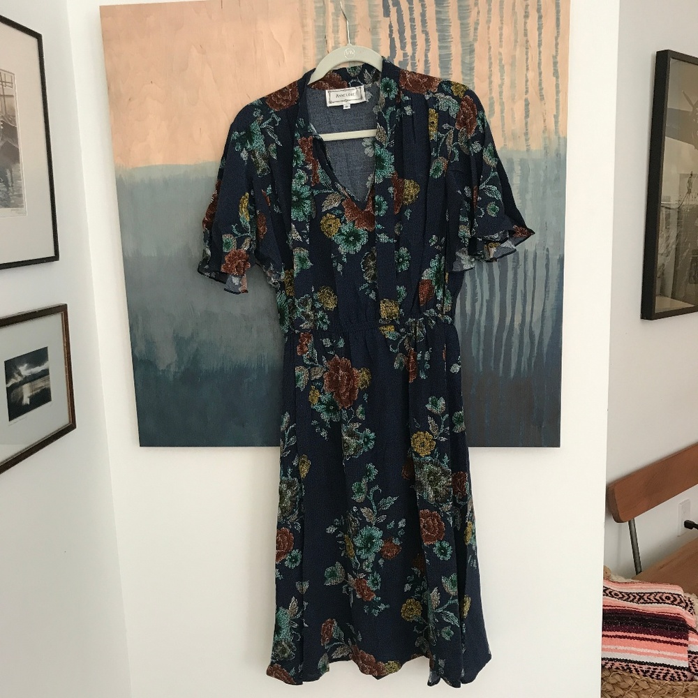 Annelore Blue Mosaic Print Dress